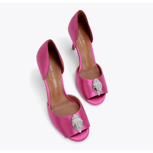 Kurt Geiger London Kensington D'Orsay Heel Pumps Sz 7.5 Satin Discontinued Pink
